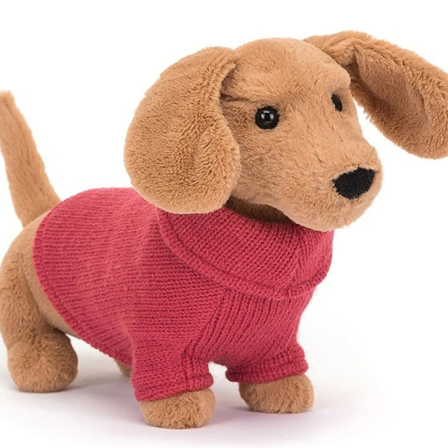 Jellycat Sweater Sausage Dog Pink